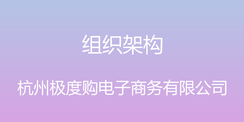 组织架构 - 杭州极度购电子商务有限公司